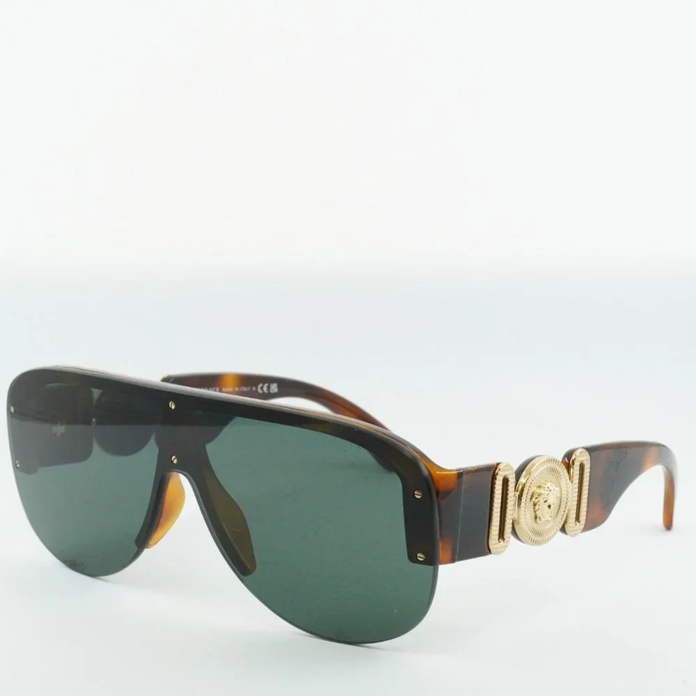 💯 NEW VERSACE VE4391 531771 HAVANA DARK GREEN MASK SUNGLASSES - Picture 2 of 12